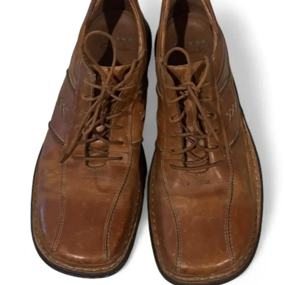 Clarks Men's Brown Leather Casual Oxford Lace Up Comfort Shoes Size 11.5 M